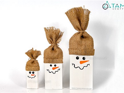 Bộ 3 người tuyết Snowman đội nón